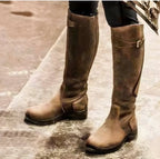 Stivali donna stile equestre al ginocchio con cinturino