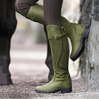Stivali donna stile equestre al ginocchio con cinturino