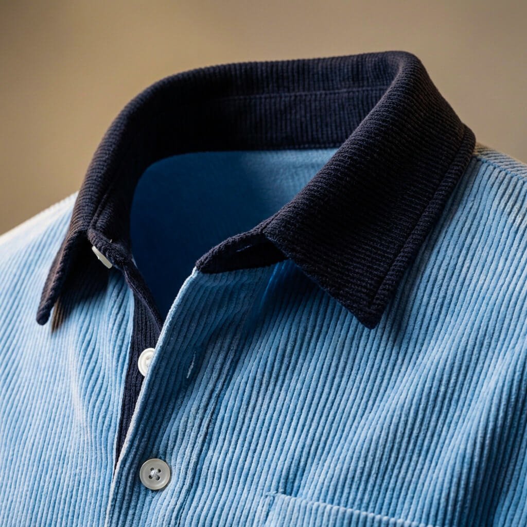 Poloshirt til mænd med lange ærmer og krave