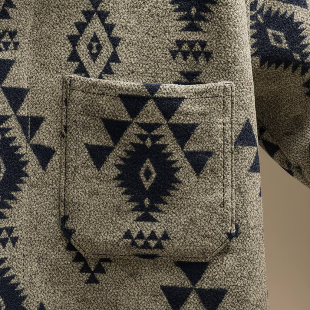 Veste femme à motif géométrique, col et poches
