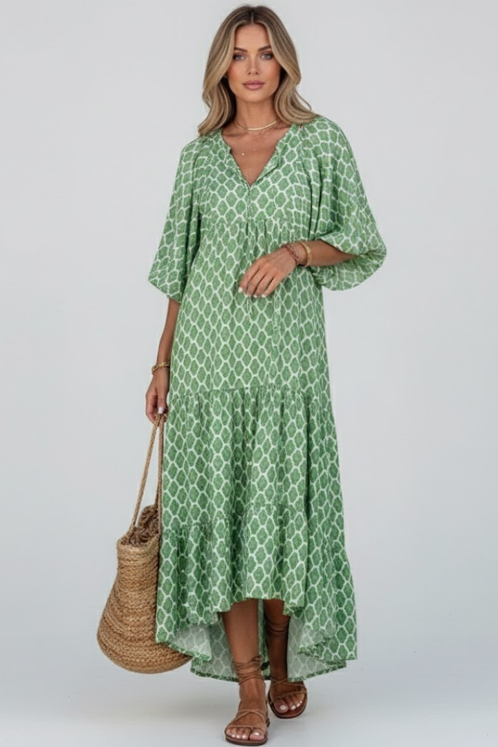 Vestito donna scollo a V maniche corte