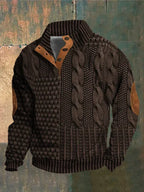 Jersey de hombre de punto con trenzas y cuello alto