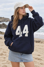 Sweat à capuche oversize femme à imprimé chiffre