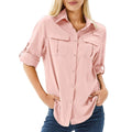 Chemise outdoor femme à manches longues, col classique