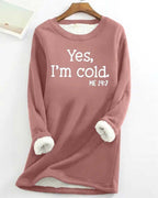 Sweatshirt til damer med teksttryk og rund hals