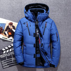 Parka de hombre acolchada de invierno con capucha y bolsillos