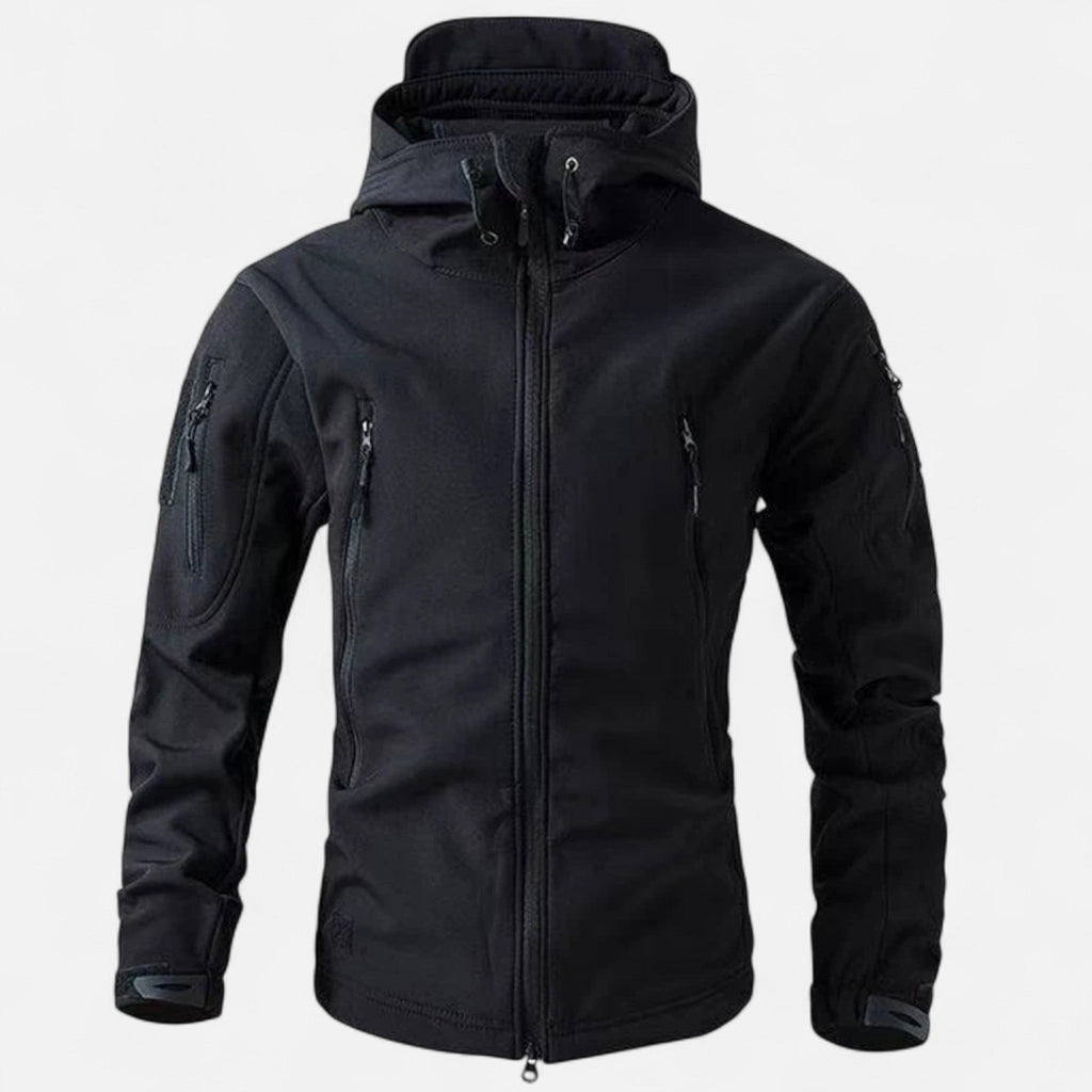Giacca uomo con cappuccio, chiusura con zip, tasche