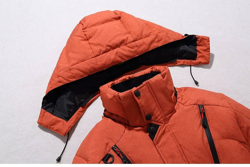 Parka de hombre acolchada de invierno con capucha y bolsillos