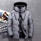 Parka de hombre acolchada de invierno con capucha y bolsillos