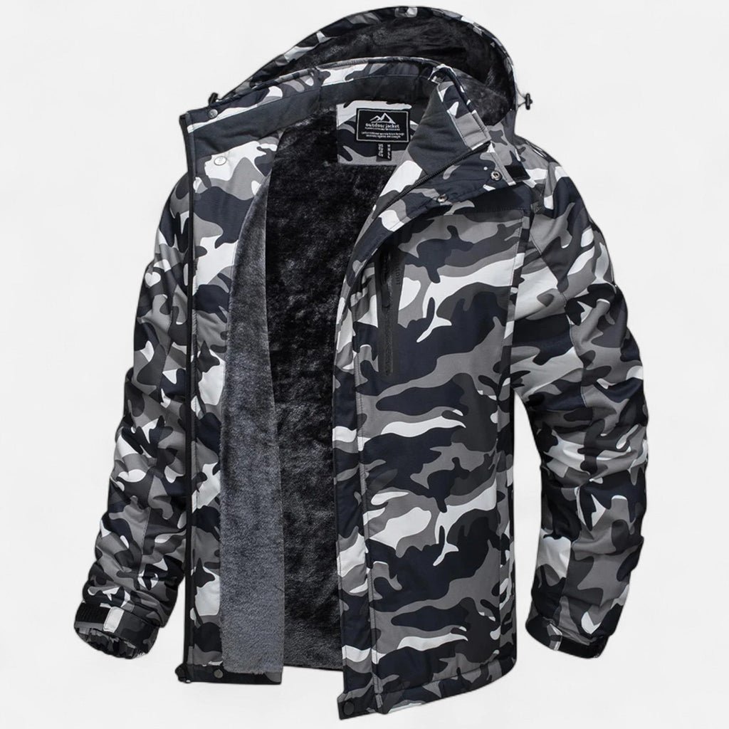 Parka uomo con cappuccio e interno morbido, maniche lunghe