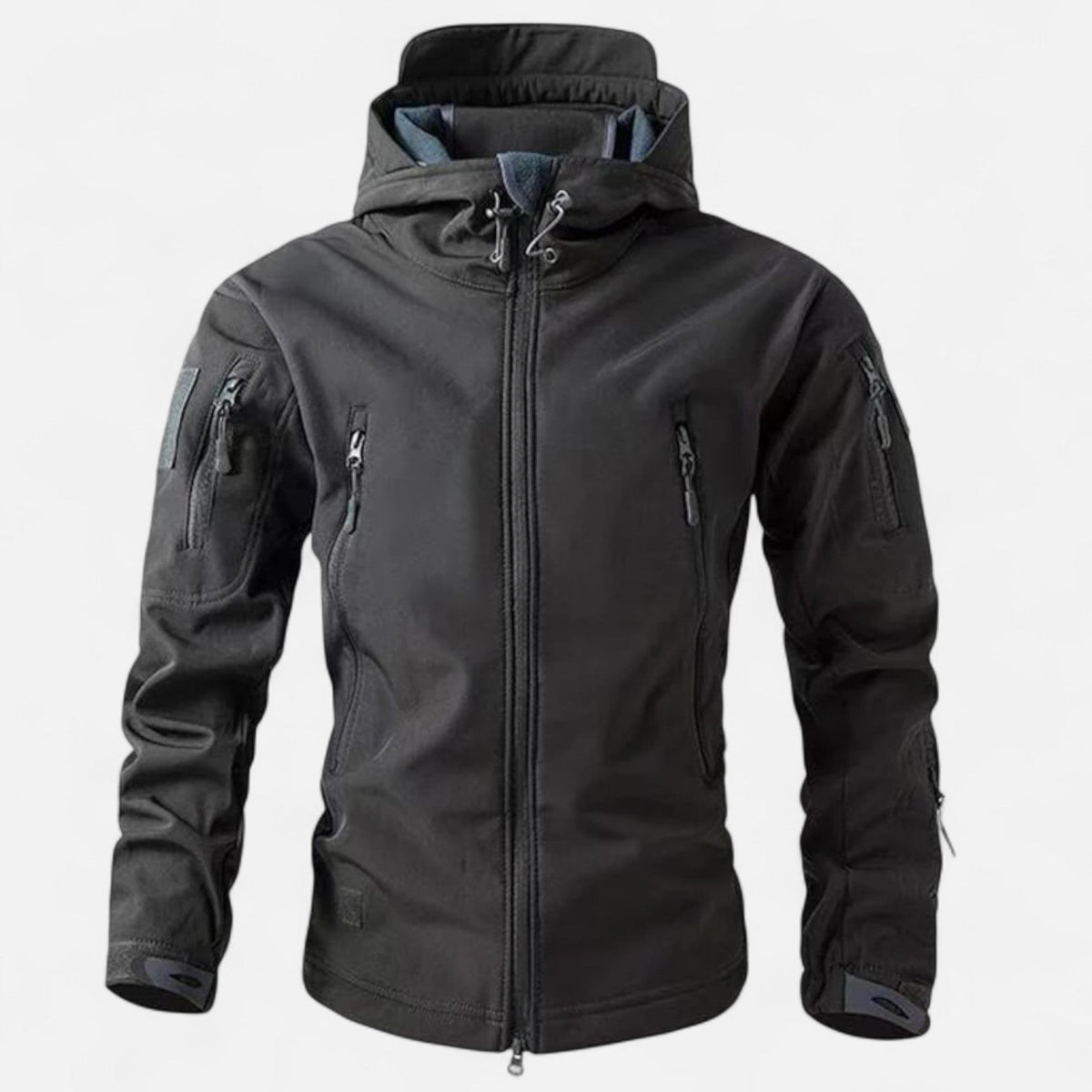 Giacca uomo con cappuccio, chiusura con zip, tasche
