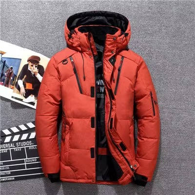 Parka de hombre acolchada de invierno con capucha y bolsillos