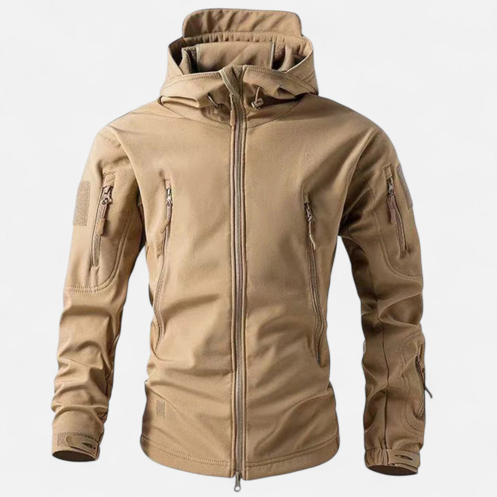 Giacca uomo con cappuccio, chiusura con zip, tasche