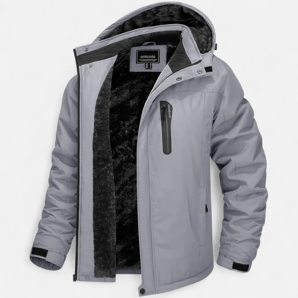 Parka uomo con cappuccio e interno morbido, maniche lunghe