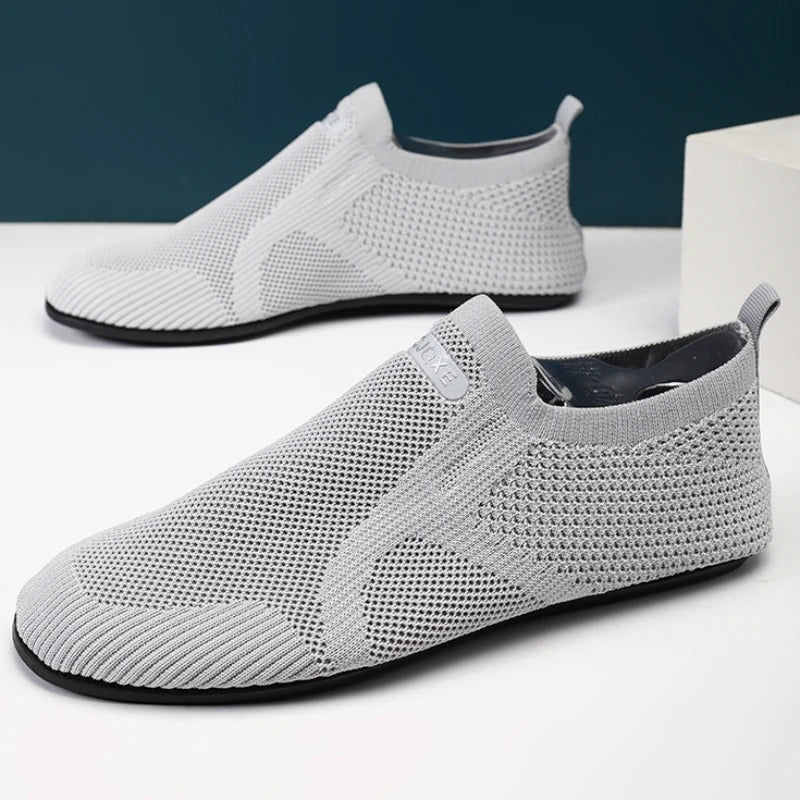 Chaussures femme à enfiler en maille, profil bas