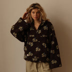 Sudadera floral de mujer con capucha y bolsillo