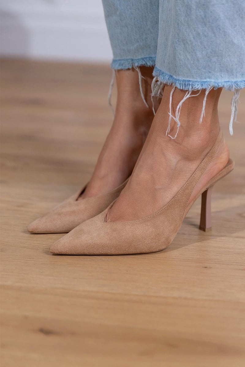 Damskie Szpilki Slingback — Szpiczasty Nosek, Czółenka