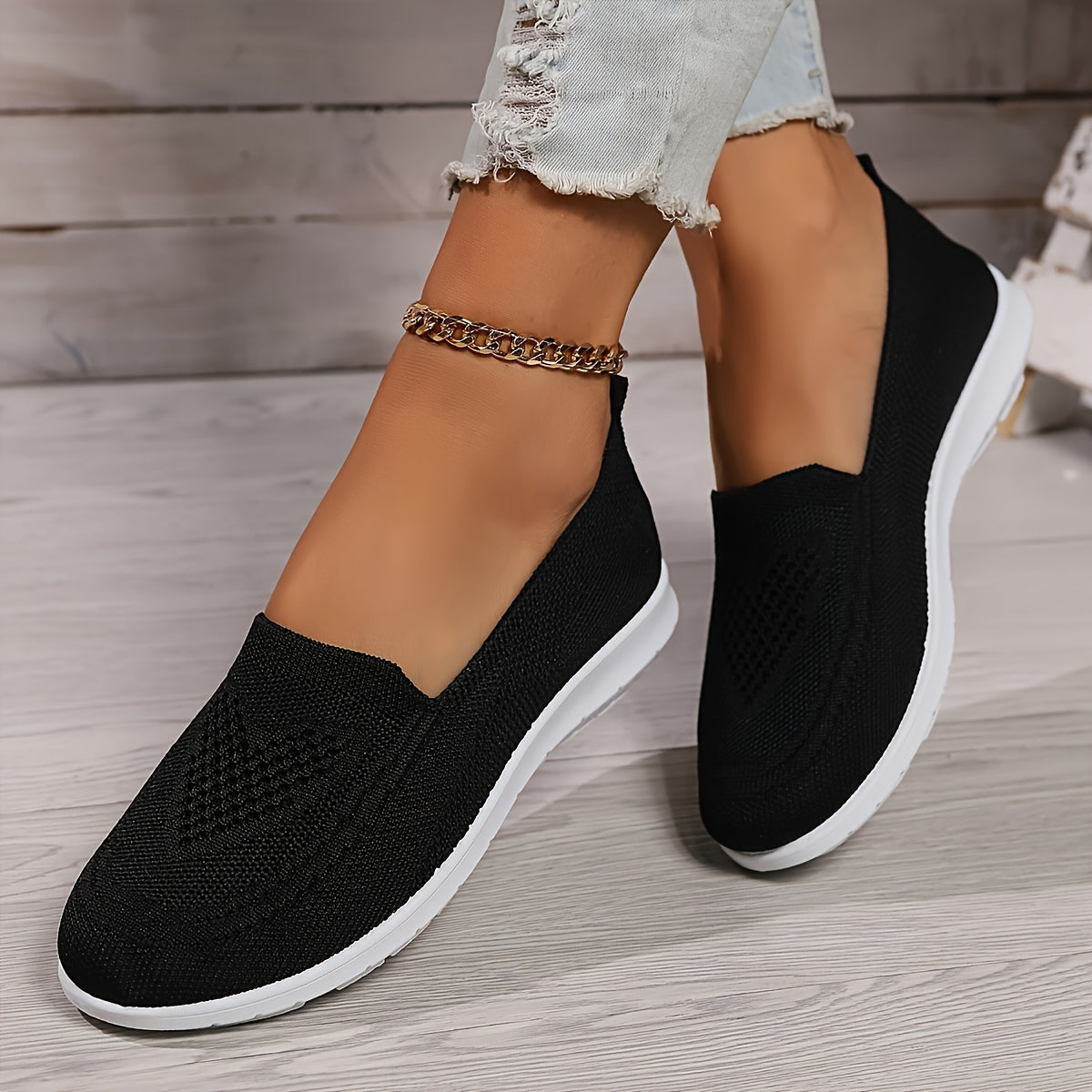 Scarpe donna slip-on sportive con tomaia in maglia