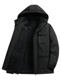 Parka de hombre con capucha, bolsillos y manga larga