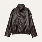 Veste bomber femme oversize à col montant et poches