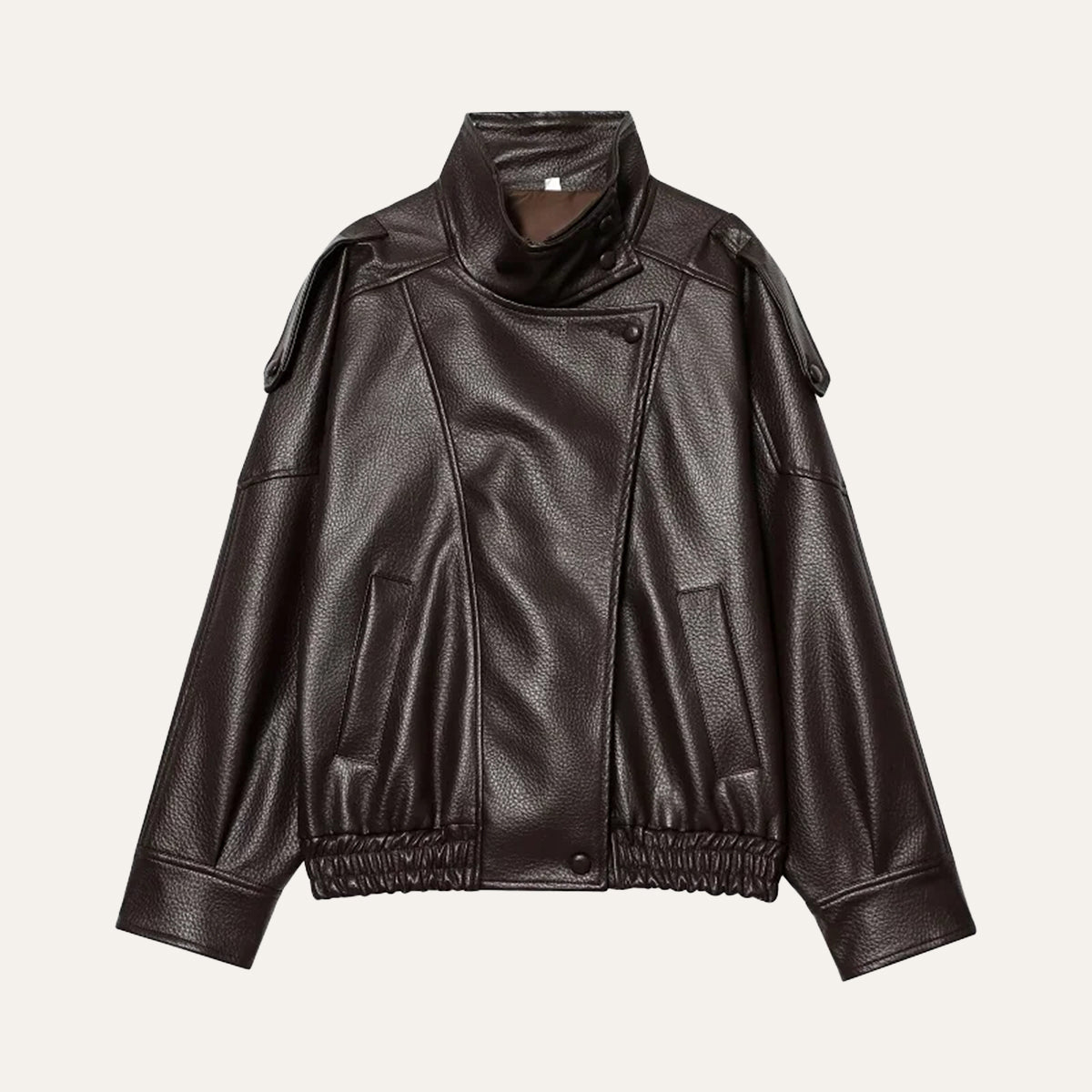 Veste bomber femme oversize à col montant et poches