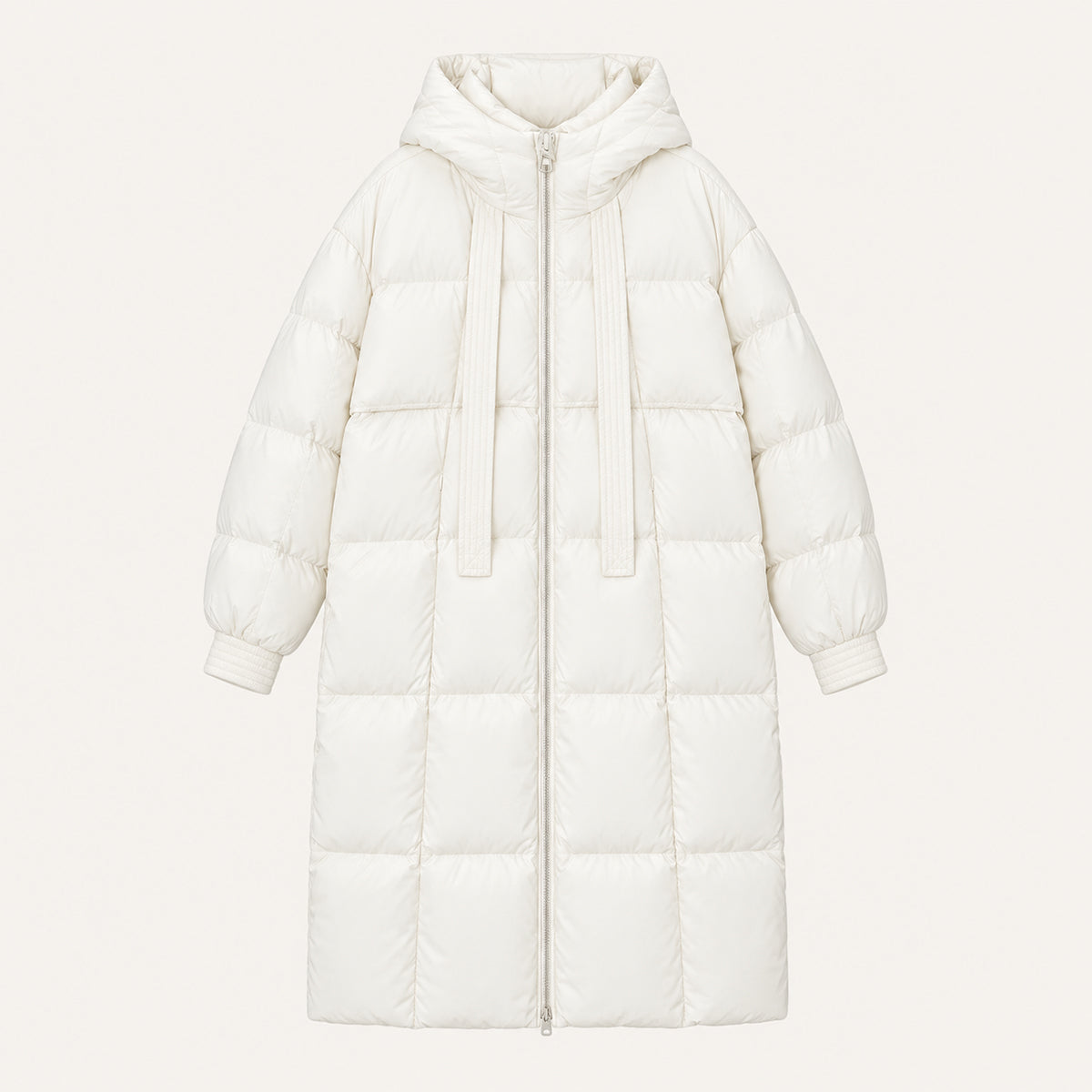 Chaqueta acolchada larga de mujer con capucha, oversize