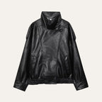 Veste bomber femme oversize à col montant et poches