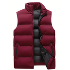 Gilet sans manches matelassé homme à col montant et zip