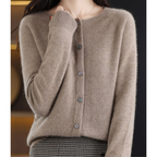 Cardigan donna in maglia con bottoni e maniche lunghe