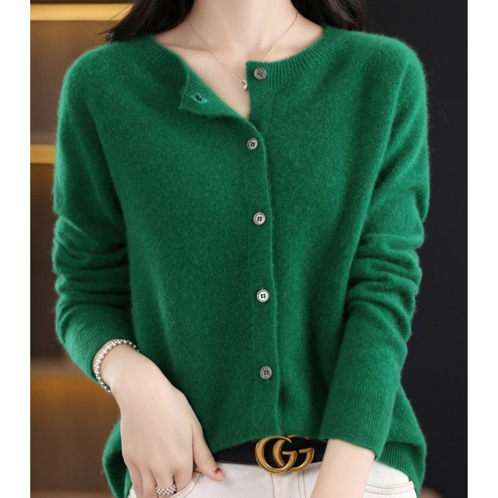 Cardigan donna in maglia con bottoni e maniche lunghe