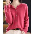Cardigan donna in maglia con bottoni e maniche lunghe