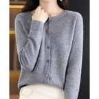 Cardigan donna in maglia con bottoni e maniche lunghe