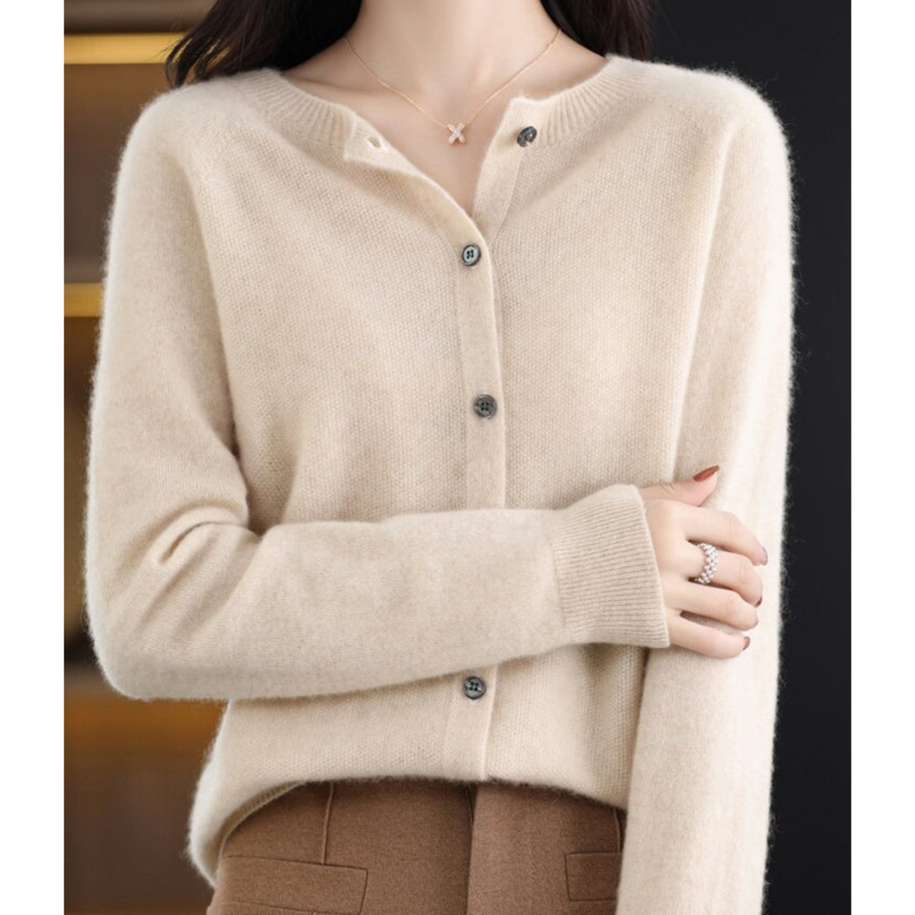 Cardigan donna in maglia con bottoni e maniche lunghe