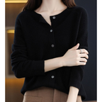 Cardigan donna in maglia con bottoni e maniche lunghe