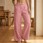 Pantalón de pernera ancha de mujer y talle alto