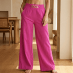 Pantalón de pernera ancha de mujer y talle alto