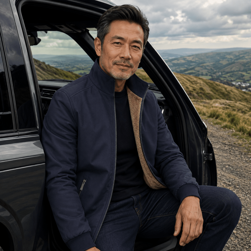 Veste homme à col montant, style bomber
