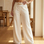 Pantalón de pernera ancha de mujer y talle alto