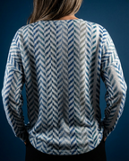 T-shirt femme manches longues, mélange de coton, imprimé
