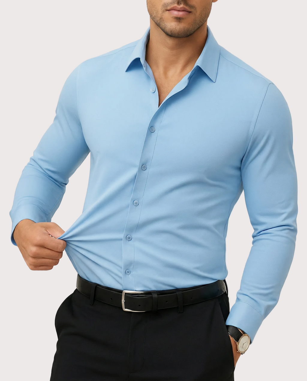 Camicia elasticizzata donna, confezione da 3, blu, taglio comodo per tutti i giorni