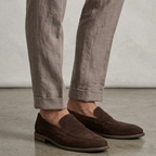 Elegante loafers til mænd uden snøring med dekorativ rem