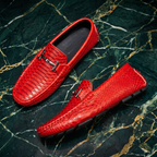 Mocasini unisex texturați cu cataramă decorativă