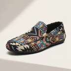 Scarpe basse donna mocassini a motivo con cinturino decorativo