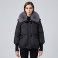 Chaqueta acolchada de mujer con cuello grande esponjoso