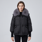 Chaqueta acolchada de mujer con cuello grande esponjoso