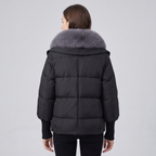 Chaqueta acolchada de mujer con cuello grande esponjoso