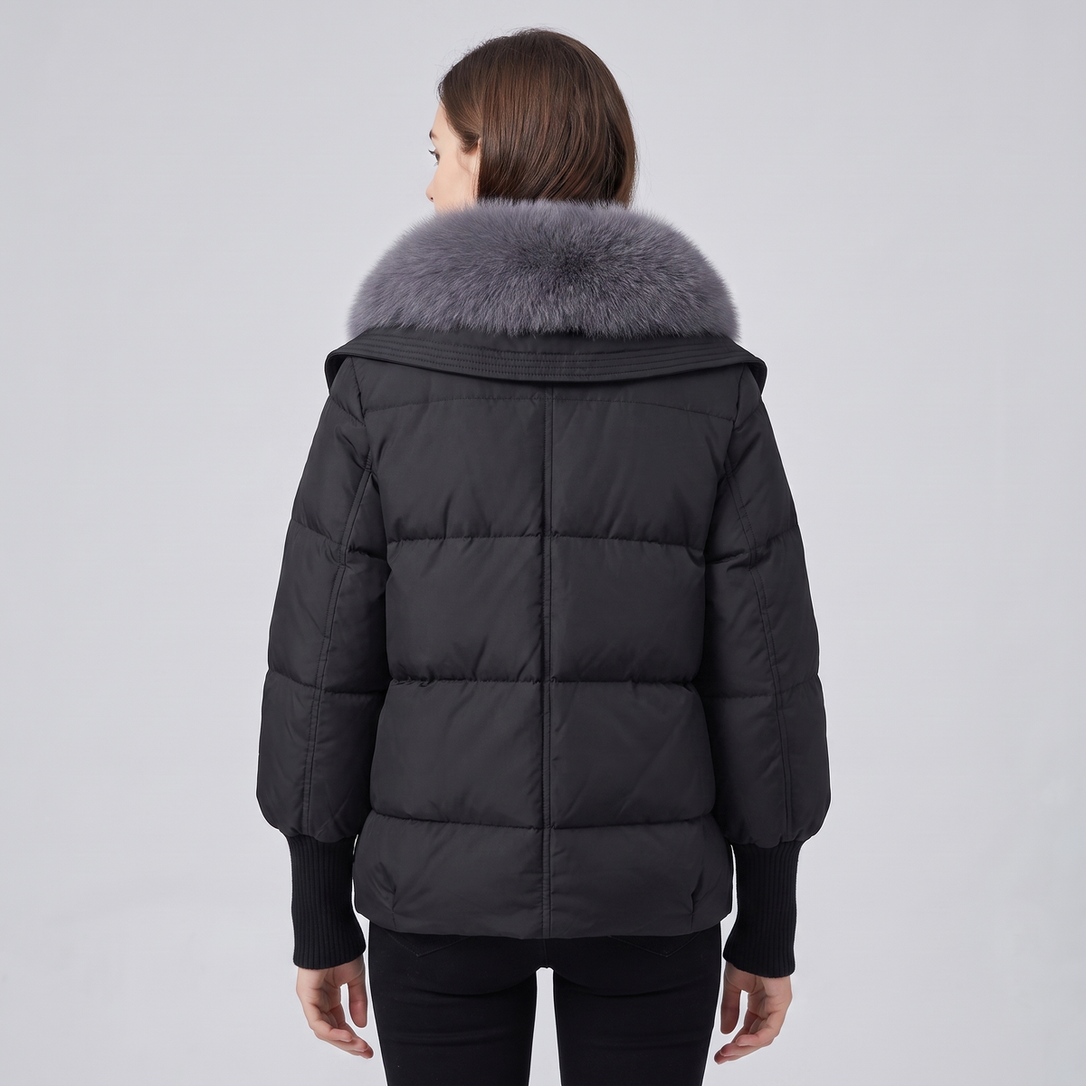 Chaqueta acolchada de mujer con cuello grande esponjoso