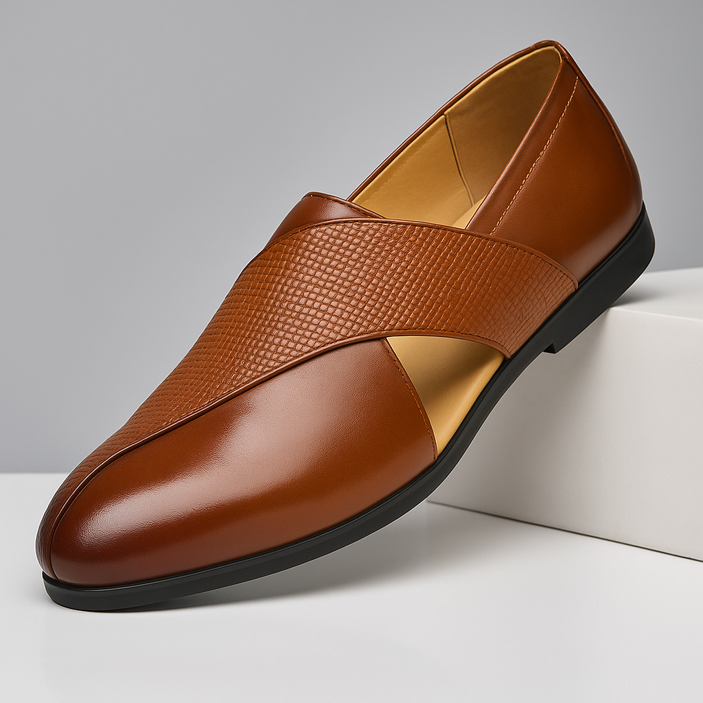 Klassiske loafers til damer med struktureret rem