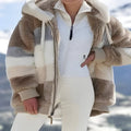 Chaqueta de mujer de paneles con capucha y cremallera