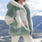 Chaqueta de mujer de paneles con capucha y cremallera